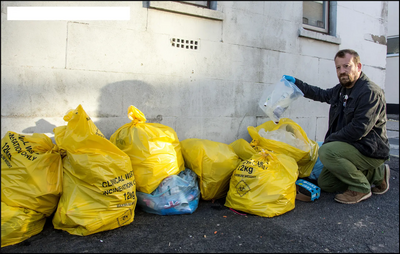Image courtesy of Daniel Webb Councillor Toby Robson highlights the fly tipping problem