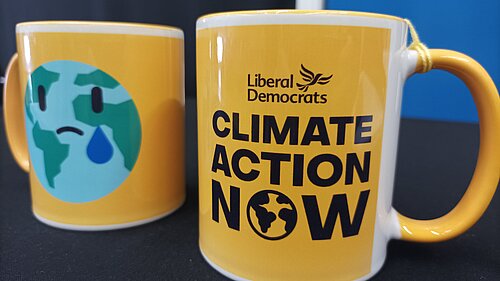 Liberal Democrat Climate Action Now mugs