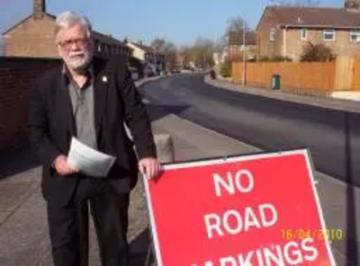 Jeff Osborn with resurfaced College Road