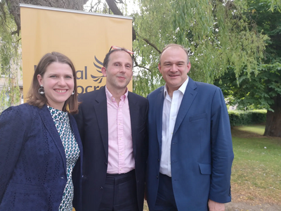 Andrew with Ed Davey and Jo Swinson